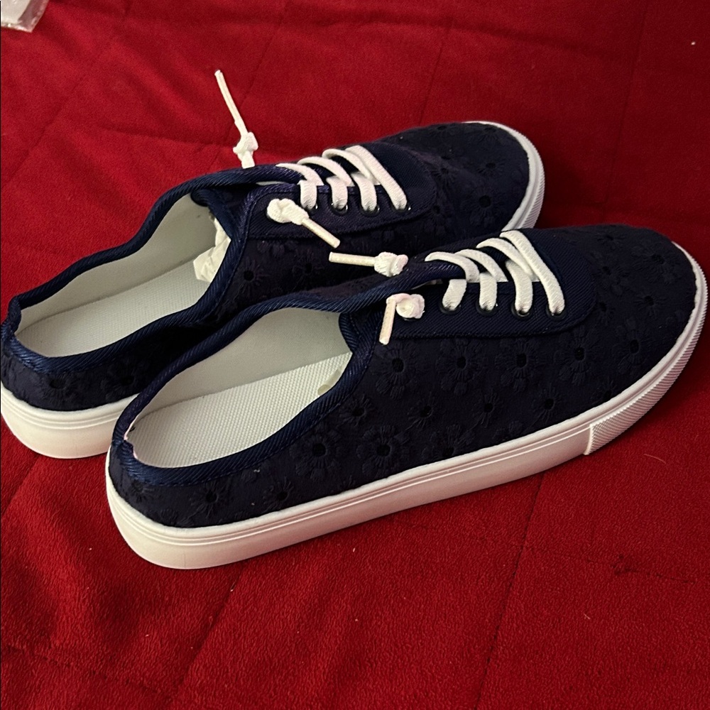 Navy Blue slip on Women's Sneakers